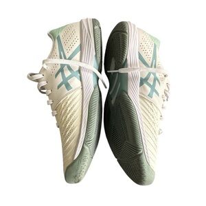 ASICS Sneakers Solution Swift FF White and Mint Green Tennis Prep Size 8.5